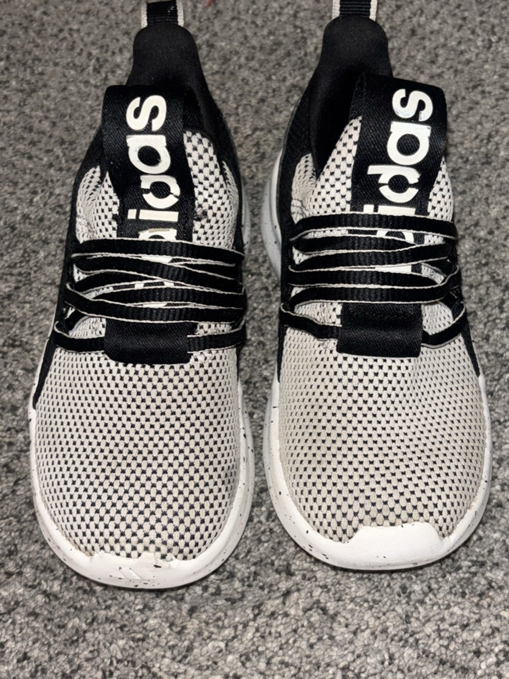 Adidas Black & White Slip-On Sneakers size kids 11
